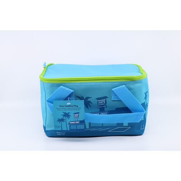 New Trader Joe's Mini Insulated Lunch Box Tote Bag - Blue - Limited Edition - Picture 1 of 3
